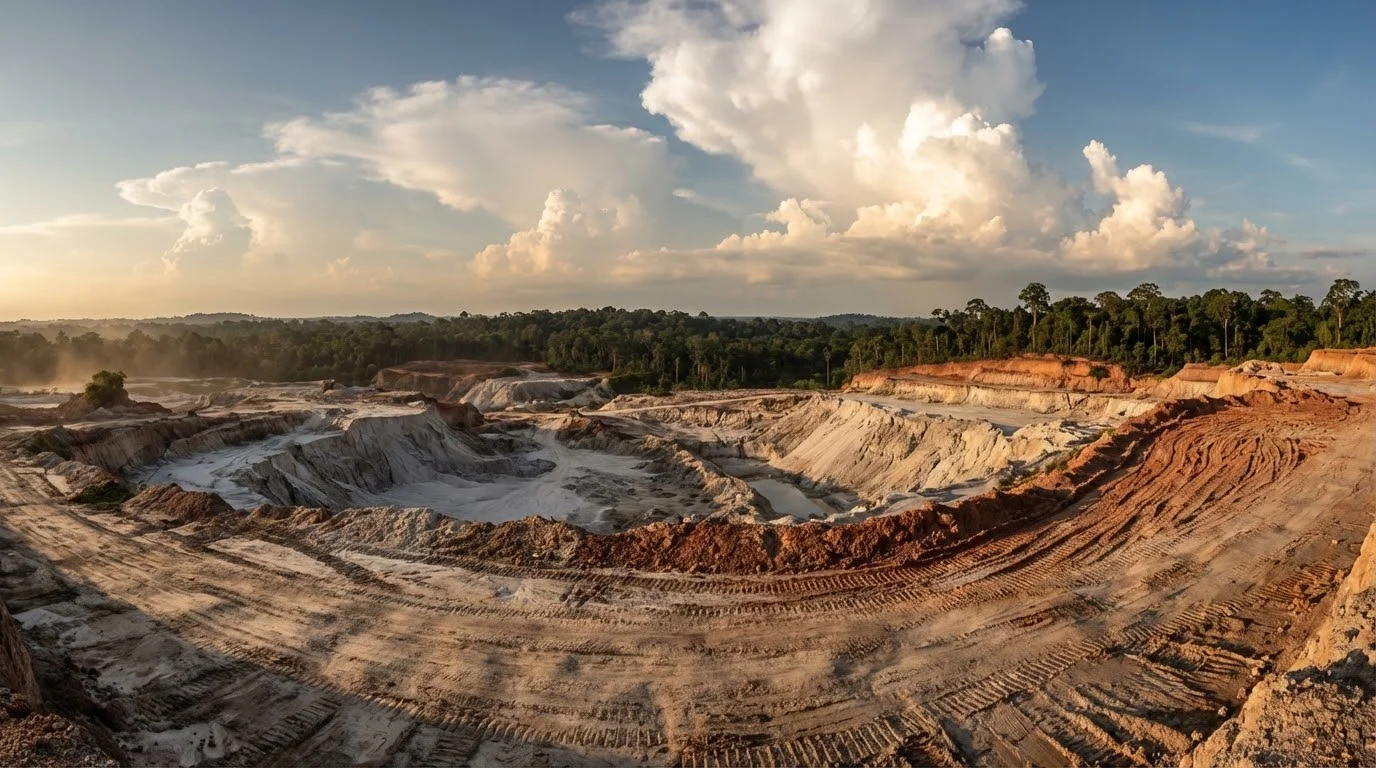Degraded mining landscape in Kalimantan Barat