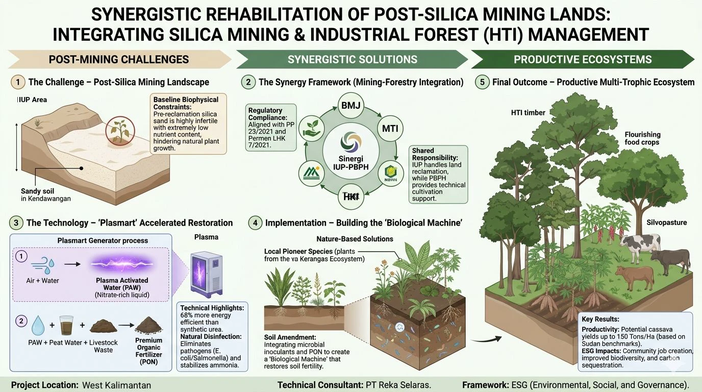 Kerangka rehabilitasi sinergistik lahan pasca tambang silika Kalimantan Barat